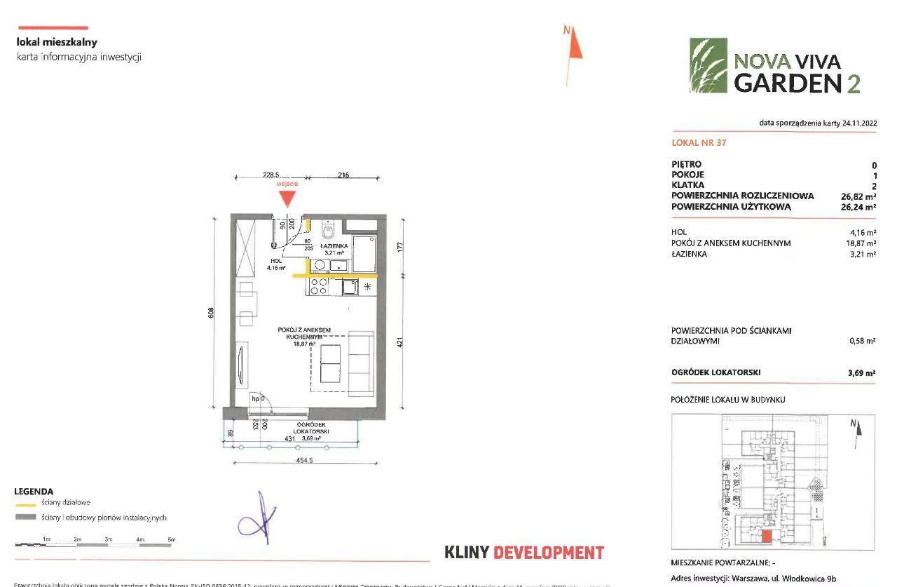 Kawalerka nowa 26,82m2