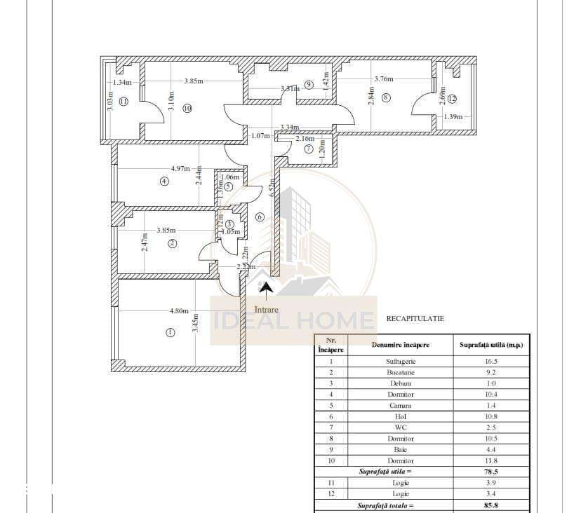 4 camere - etajul 2 - 86mp -izolat - bloc din 1980 - Imagine principală: 2/11