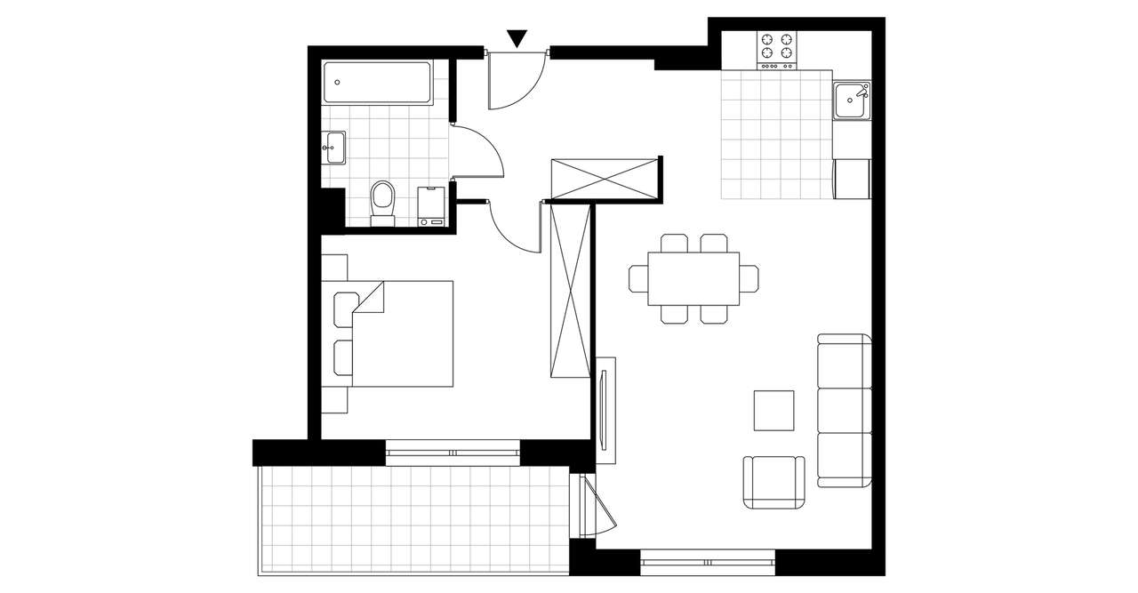 2-pokojowe mieszkanie 53m2 + balkon Bezpośrednio - Pełny obrazek: 3/8