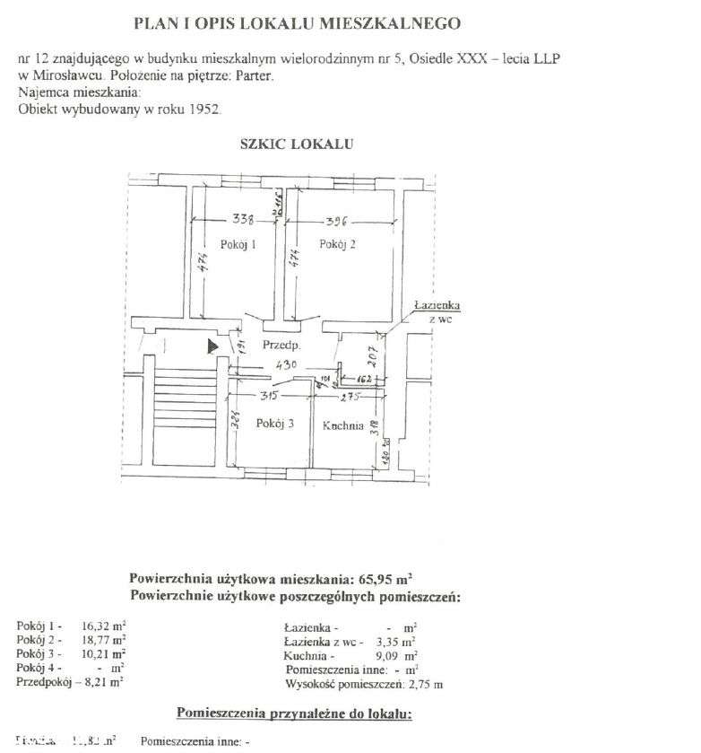 Trzypokojowe mieszkanie na parterze w otoczeniu la-9