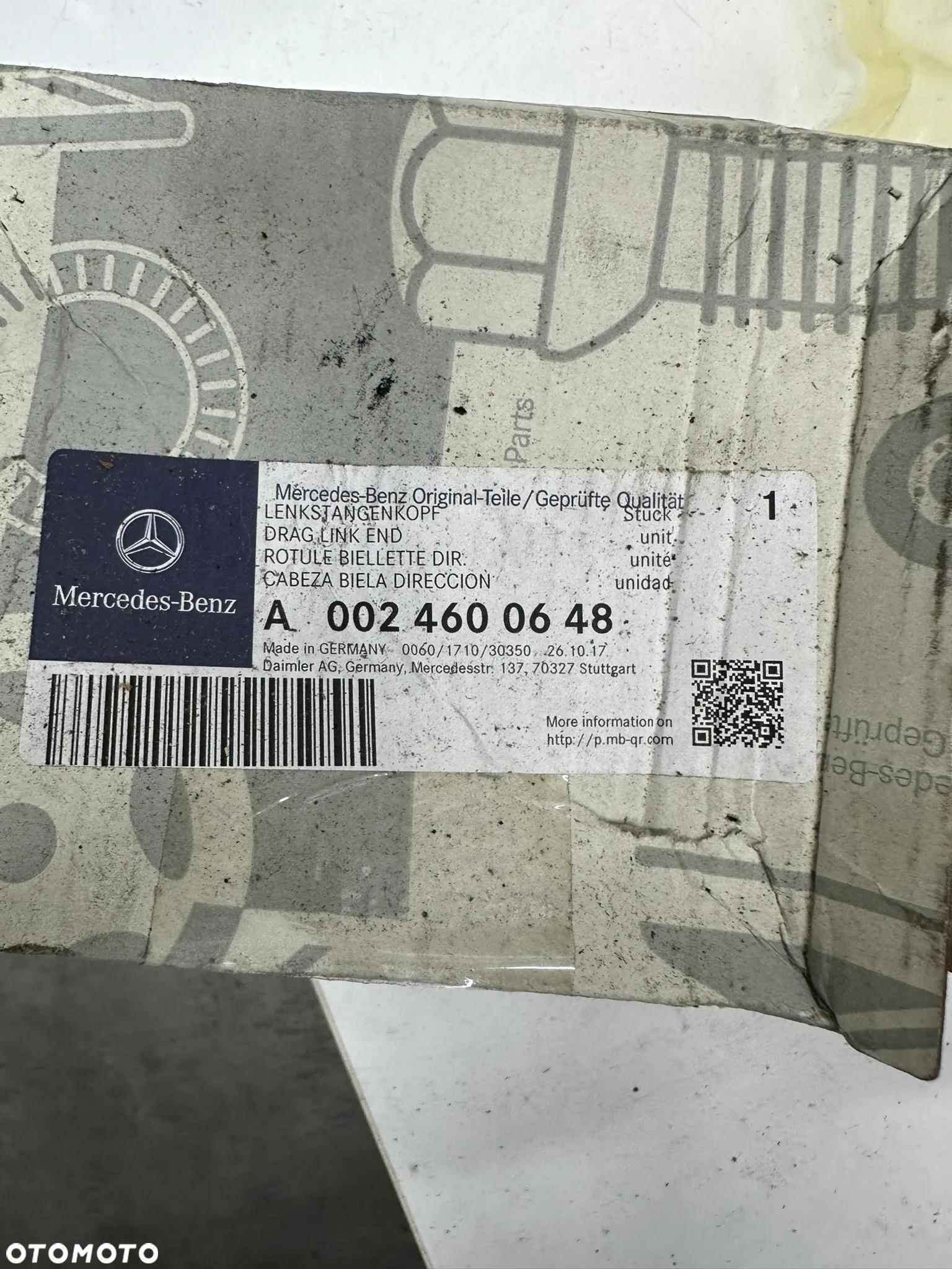 Końcówka drążka kierowniczego poprzecznego Mercedes Actros, Axor, SK, A 0024600648 - 3