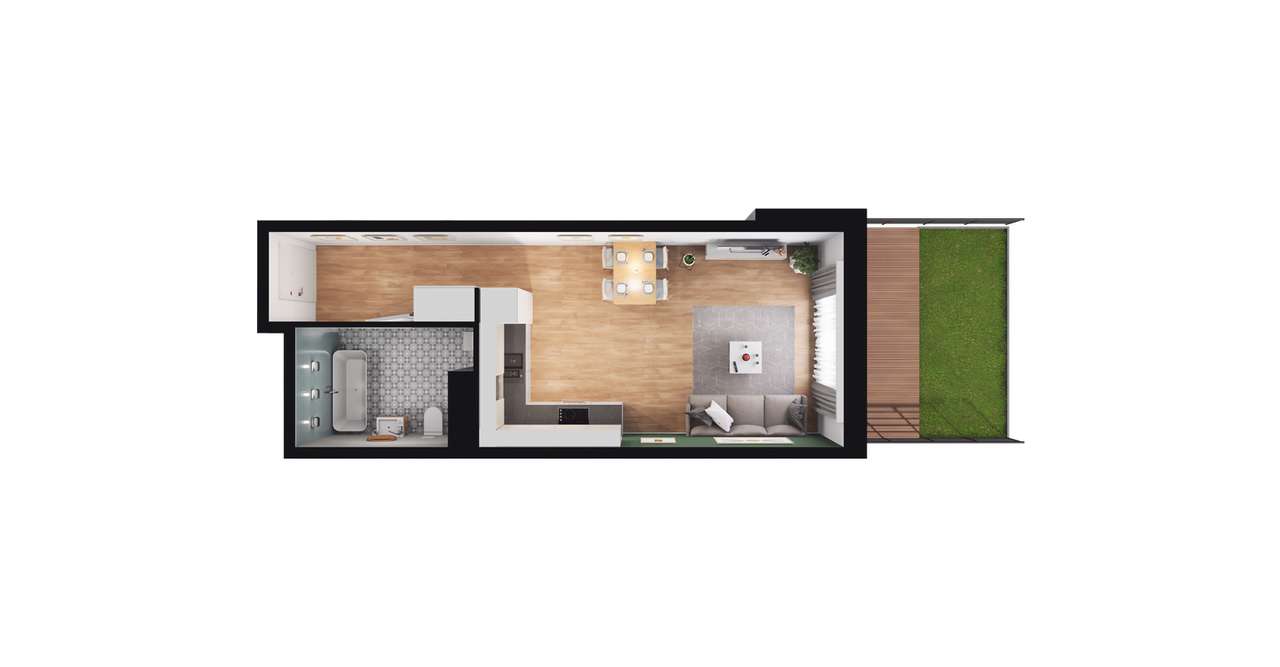 1-pokojowe mieszkanie 33m2 + ogródek Bez Prowizji - Pełny obrazek: 2/8