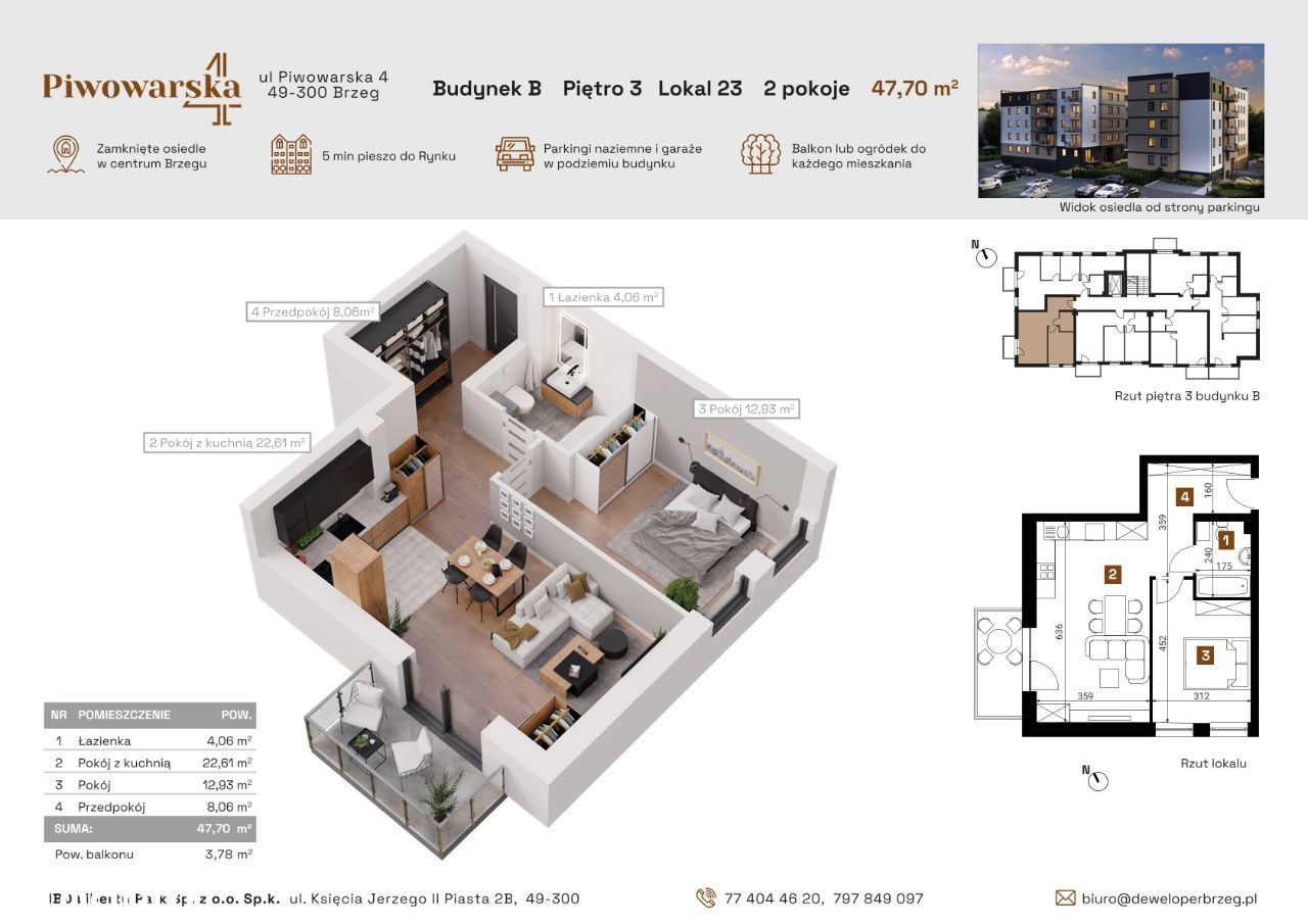 Mieszkanie o powierzchni 47,70 m2