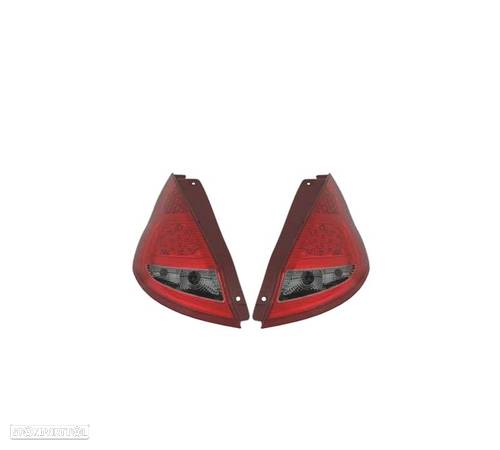 FAROLINS TRASEIROS LED PARA FORD FIESTA 08-12 VERMELHO ESCURECIDO - 1