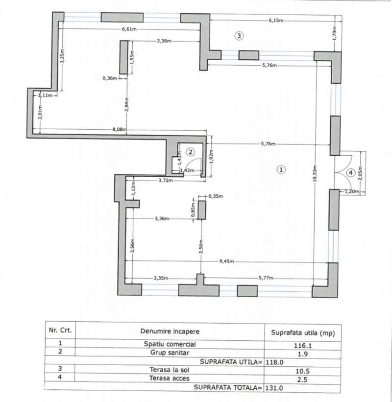 Spațiu comercial Apollo Residence 3 -  118 mp + curte privată 90 mp - Imagine principală: 1/1