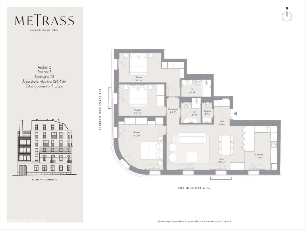 T3 com estacionamento no coração de Campo de Ourique-12