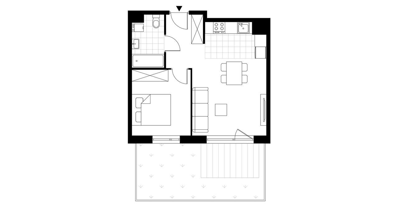2-pokojowe mieszkanie 39m2 + ogródek Bezpośrednio - Pełny obrazek: 3/8
