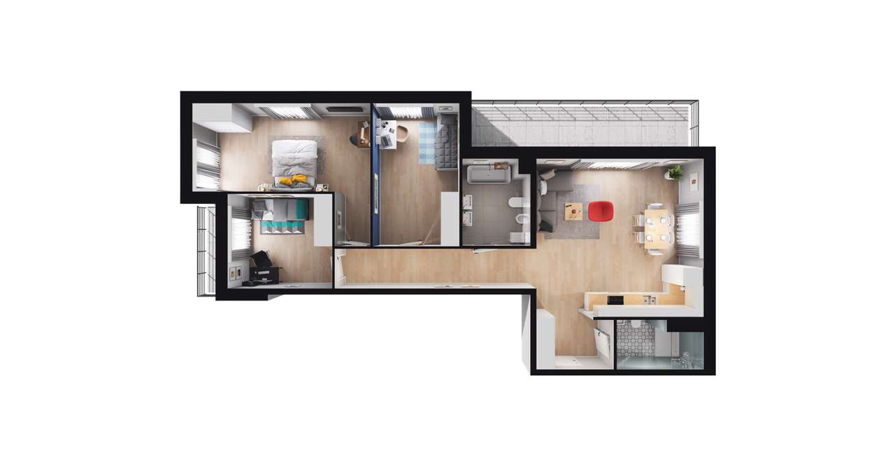 4-pokojowe mieszkanie 92m2 + taras Bez Pośredników - Pełny obrazek: 2/8