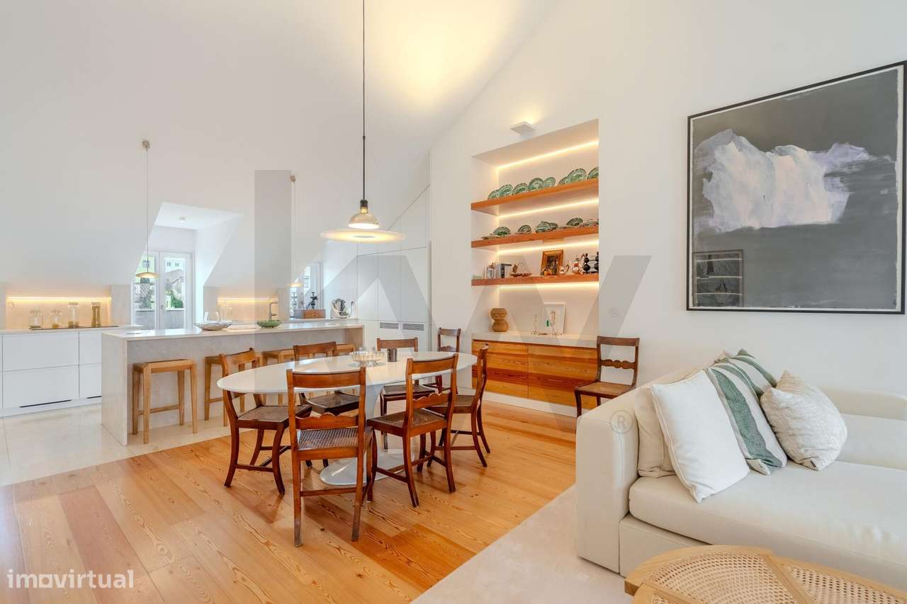 Duplex T3 mobilado e equipado, varandas com vista rio e 2 lugares de g - Grande imagem: 3/52