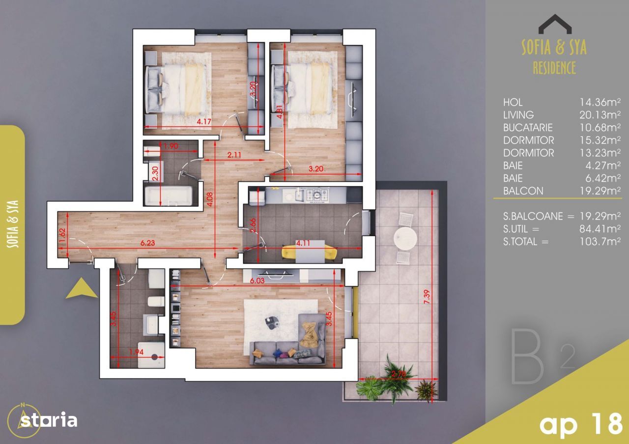 3 camere parcare subterana inclusa Titan Pallady