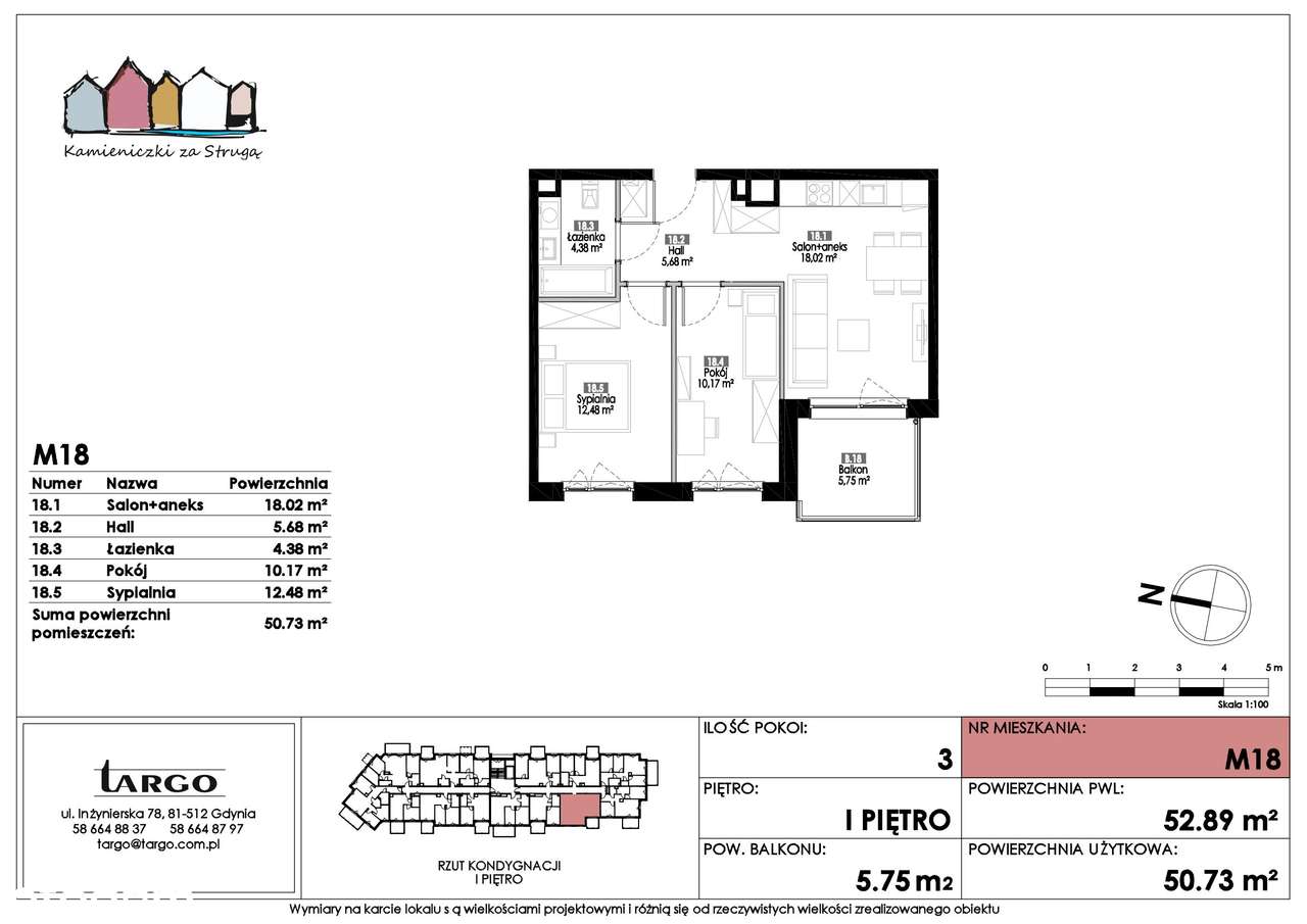 3-pokojowe mieszkanie 50m2 + balkon - Pełny obrazek: 2/7