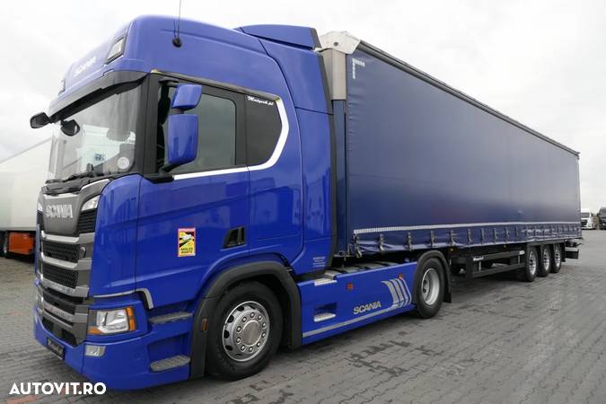 Scania R 450 / RETARDER / EURO 6 / LED / NAVI + SCHMITZ / CURTAINSIDER / LIFTED ROOF / - 3