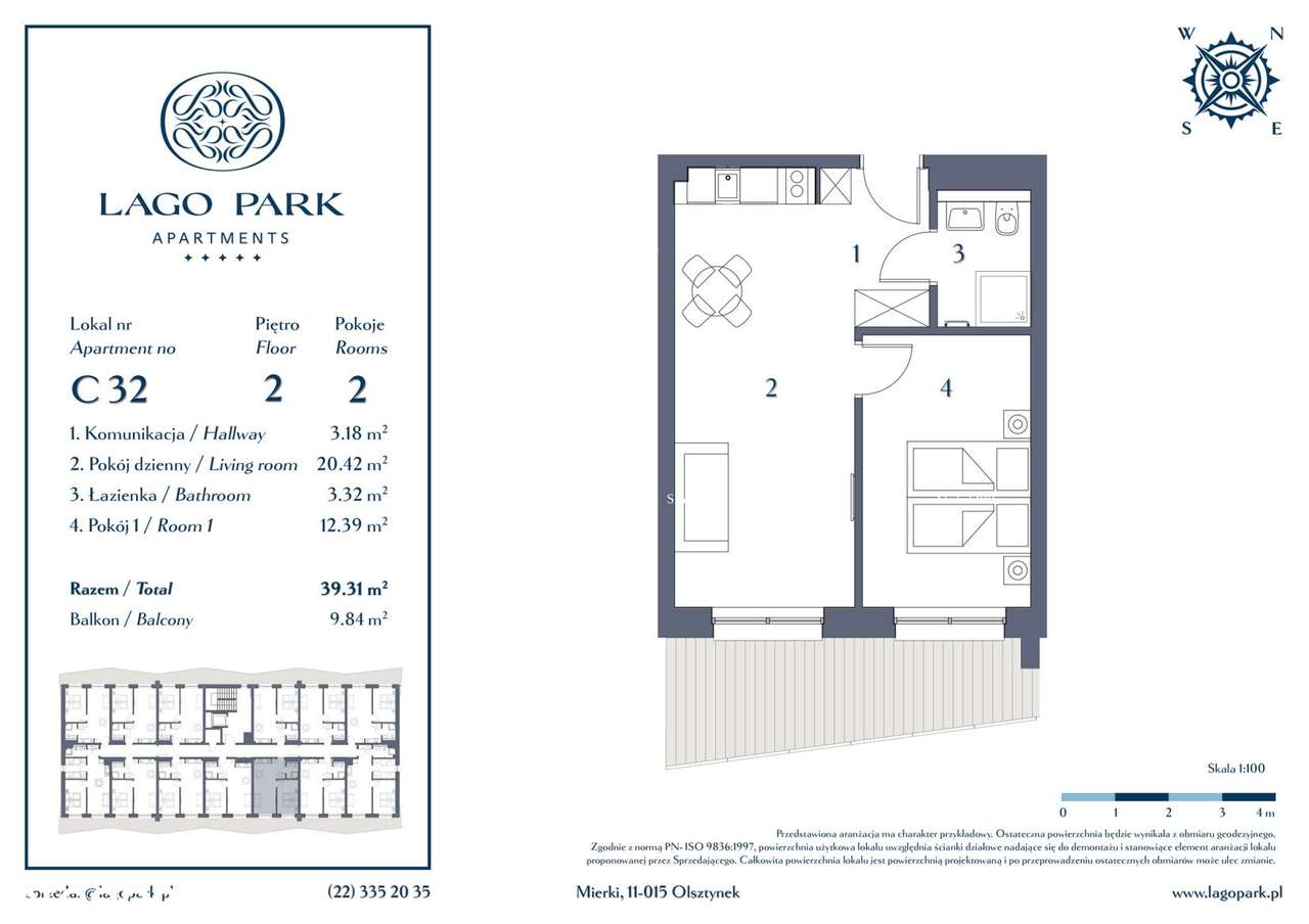 Lago Park Apartments | mieszkanie 2-pok. | C32 - Pełny obrazek: 2/7