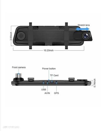 Camera Video Auto Premium Tip Oglinda T108 Dubla Full HD Ecran Touch - 4