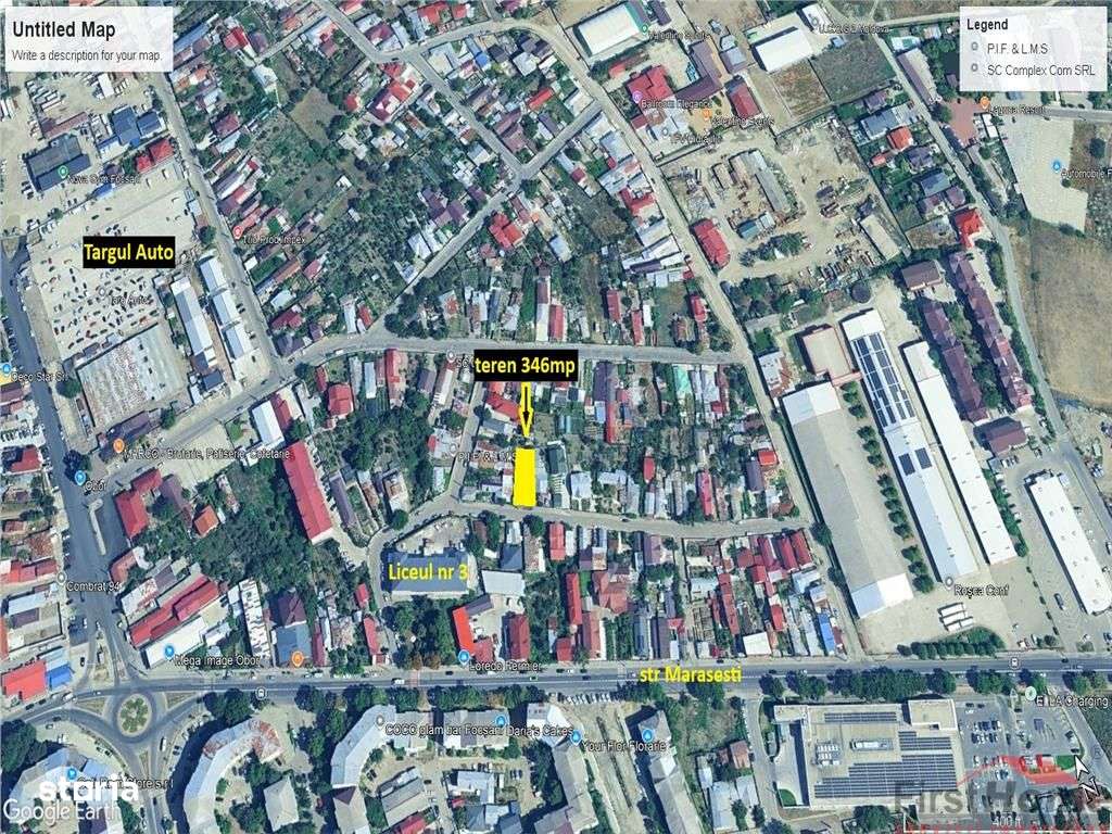 Teren 346mp de vanzare in Focsani pe strada Triumfului nr 3-9