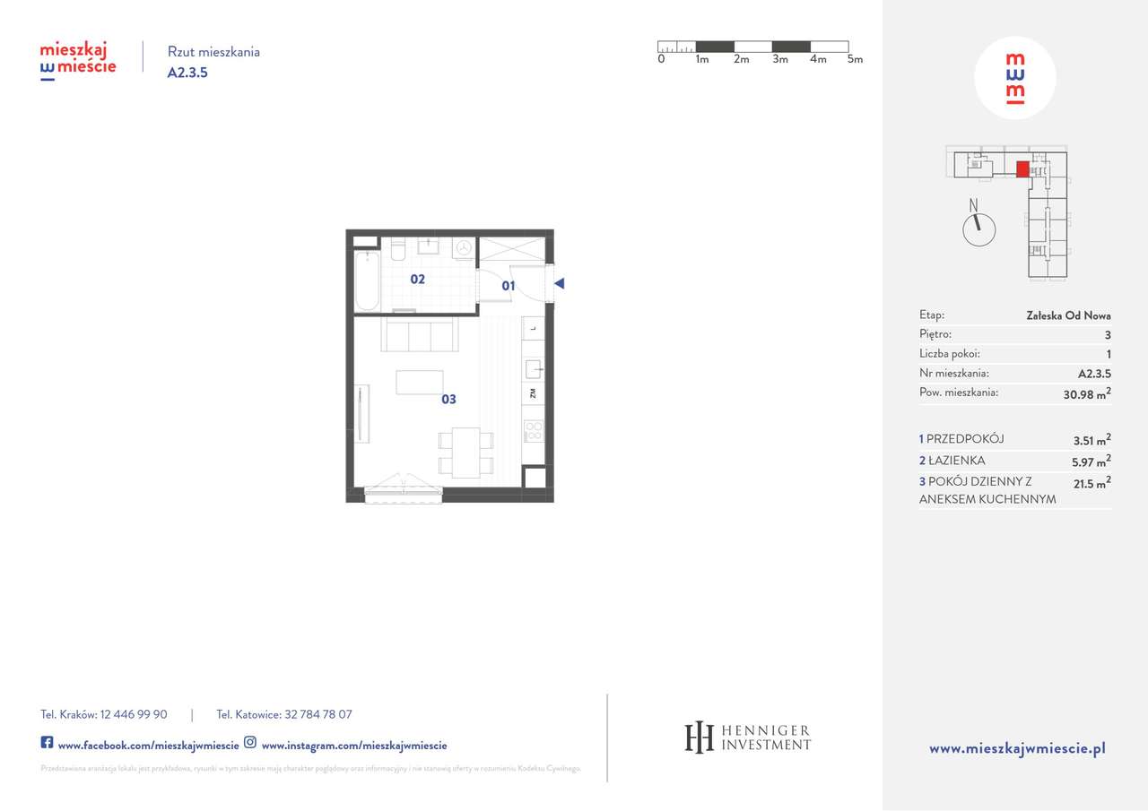 1-pokojowe mieszkanie 30m2 Bez Pośredników - Pełny obrazek: 1/6