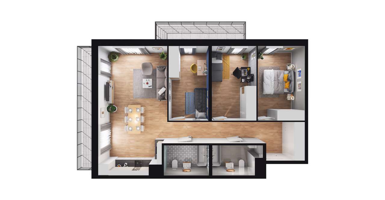 4-pok. mieszkanie 82m²+2 balkony|gotowe do odbioru - Pełny obrazek: 2/8