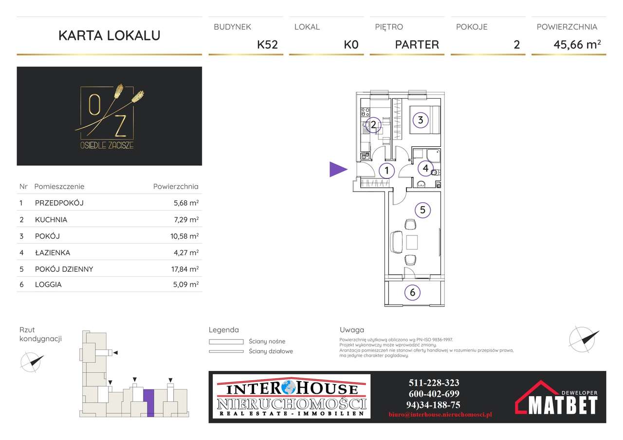 0% Nowe GOTOWE 2pok, oddzielna kuchnia, loggia,  K0 - Pełny obrazek: 3/8