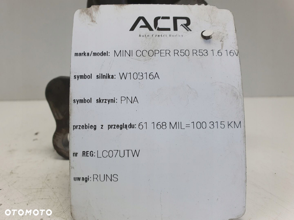 Mini COOPER R50 R53 1.6 16V ROZRUSZNIK Bosch - 6