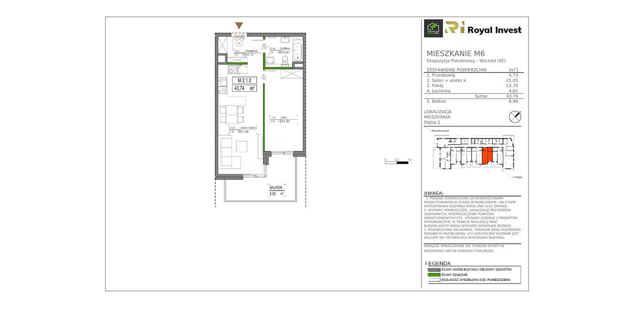 Green Park  | mieszkanie 2-pok. | 6 - Pełny obrazek: 2/7