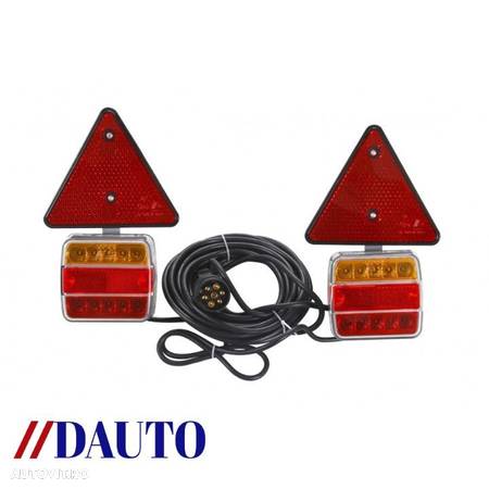 Set lampi stop, LED, semnalizare, cu magnet si triunghi - 1