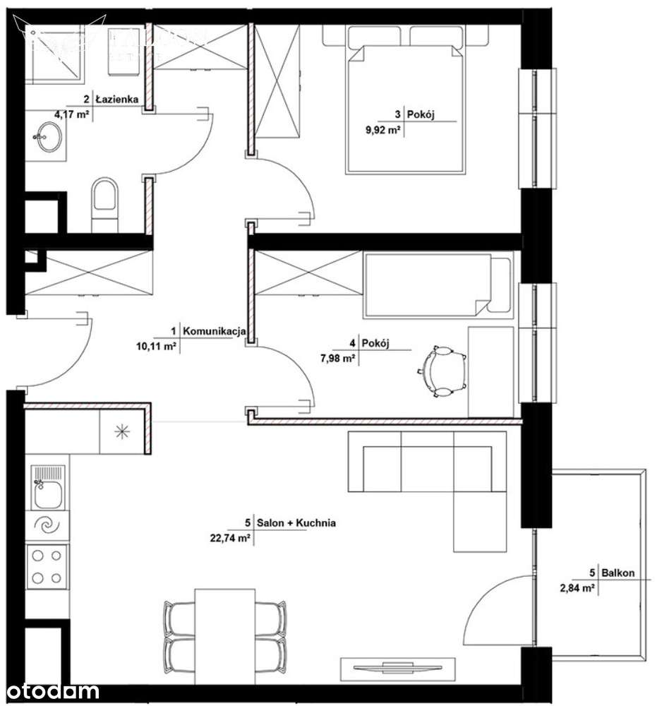 3 pokoje z balkonem, zieleń, dobra komunikacja-4