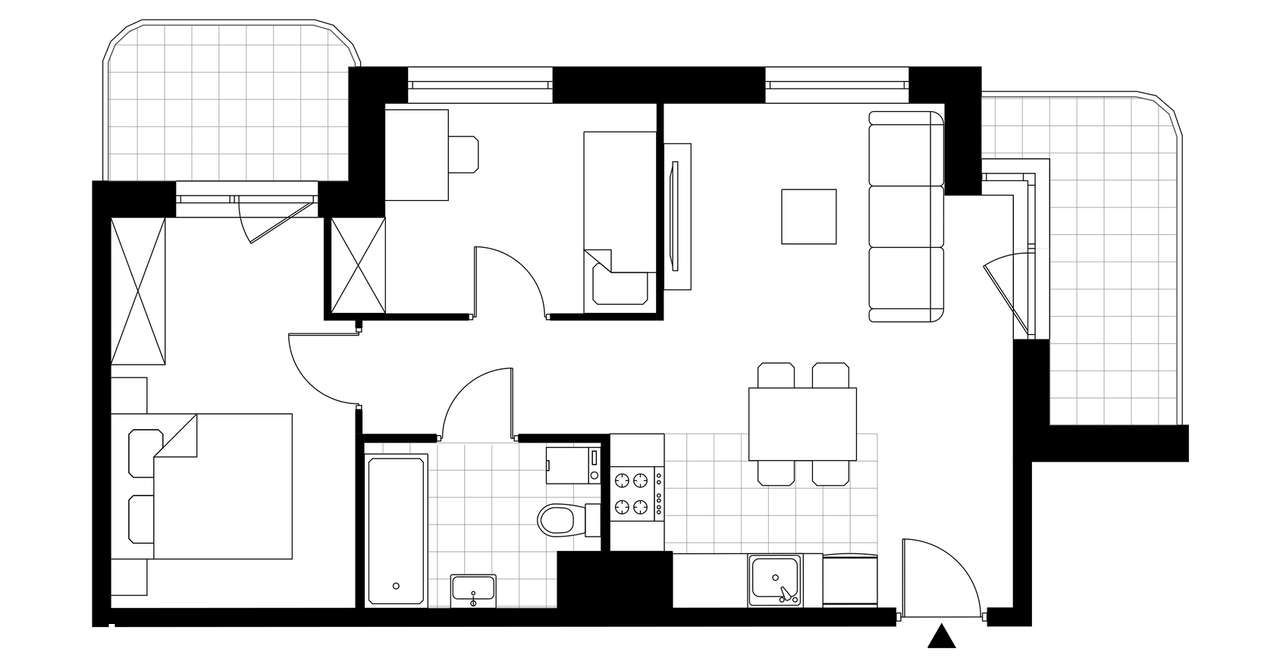 3-pokojowe mieszkanie 49m2 + 2 balkony - Pełny obrazek: 3/8