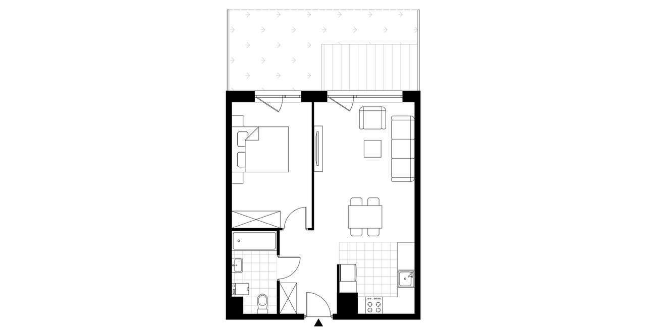 2-pokojowe mieszkanie 44m2 + ogródek Bezpośrednio - Pełny obrazek: 3/8