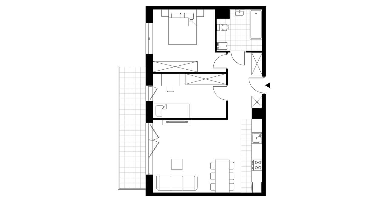 3-pokojowe mieszkanie 63m2 + balkon - Pełny obrazek: 3/8