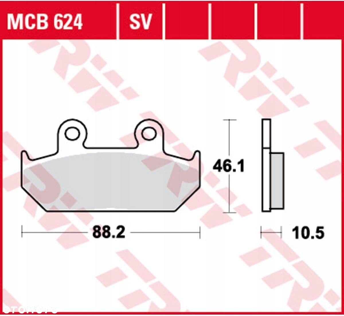 Zestaw klocków hamulcowych, hamulce tarczowe TRW MCB624 Honda Cagiva - 2