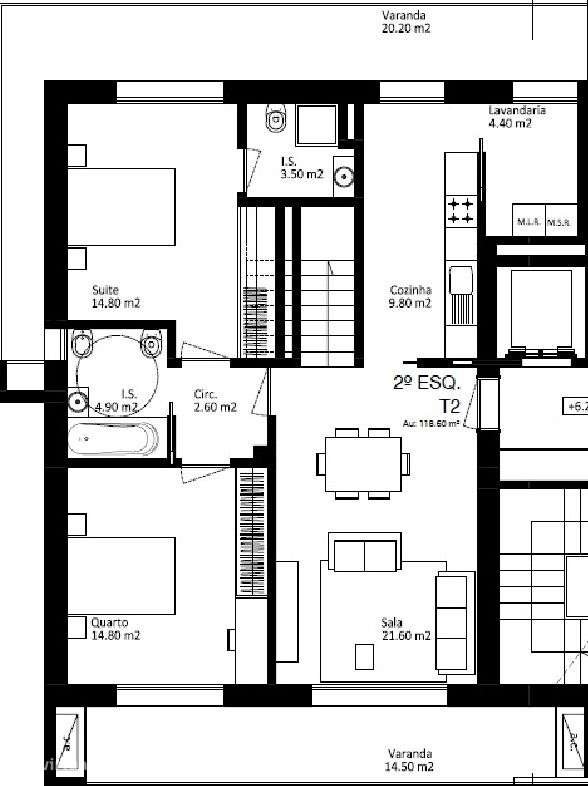 Apartamento T2 Duplex, Abraveses, Viseu - Grande imagem: 3/11