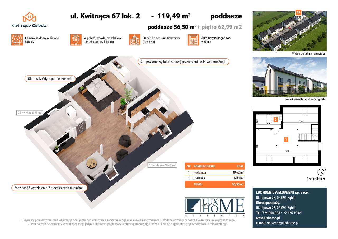 2 MIEJSCA, OGRÓDEK, BEZCZYNSZOWE - Pełny obrazek: 3/8