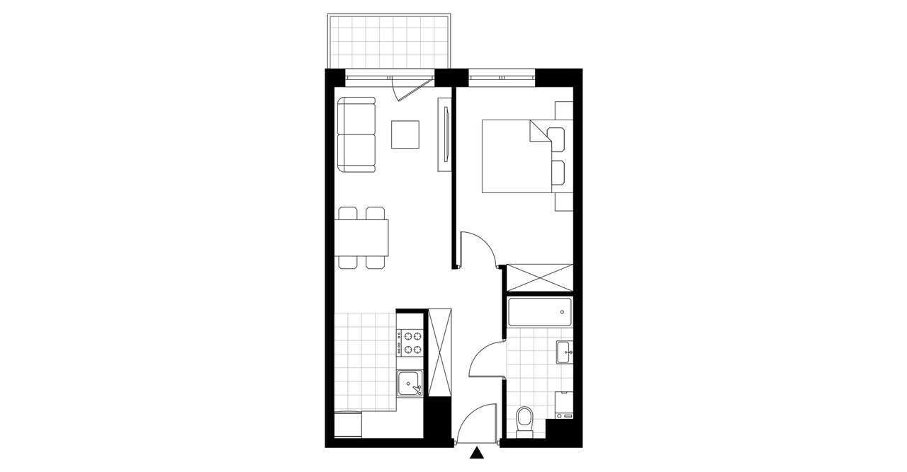 2-pokojowe mieszkanie 40m2 + balkon Bezpośrednio - Pełny obrazek: 4/9