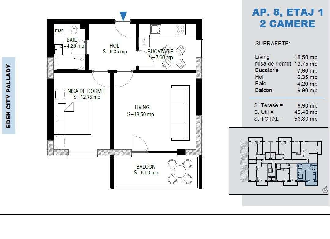 AP. 2 CAM. BLOC P+3 / SCOALA BRAUNER, IKEA PALLADY, METROU N.TECLU!