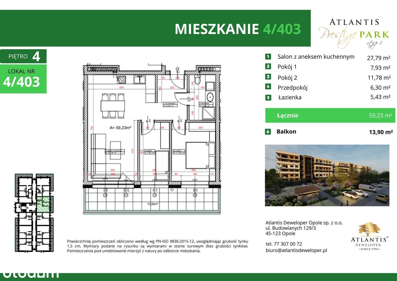 3-pokojowe mieszkanie 59m2 Bez Prowizji - Pełny obrazek: 3/15
