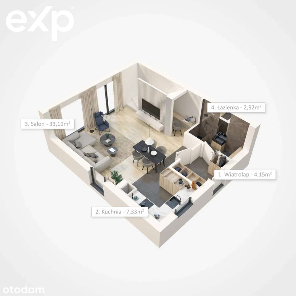 4 pokoje strych ogródek 2 miejsca Komorniki Gotowe - Pełny obrazek: 4/5