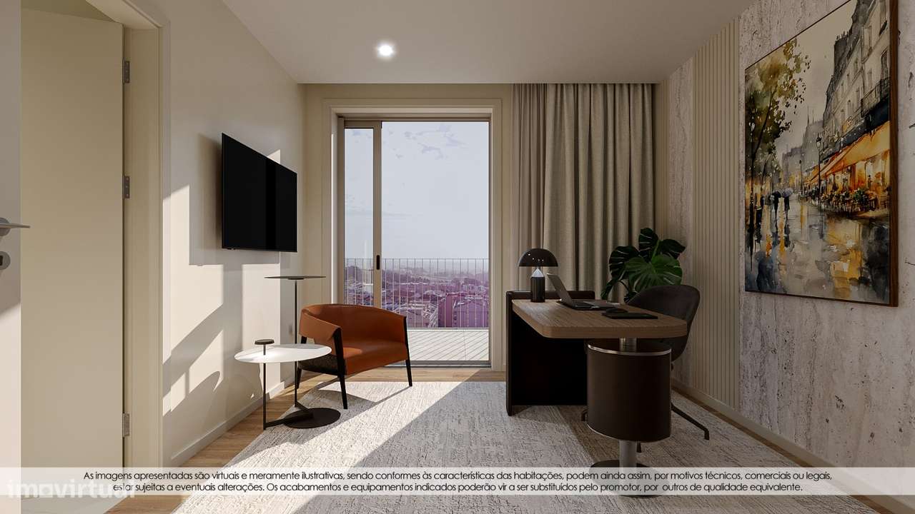 T2 Novo com Terraço (13,87m2) com vistas para o Parque em Canidelo.-15