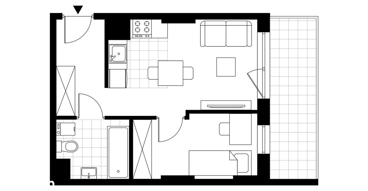 2-pokojowe mieszkanie 31m2 + balkon Bezpośrednio - Pełny obrazek: 2/7