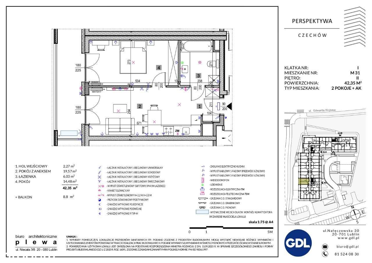 Perspektywa Czechów ul. Wojtasa/42,35 m2 - 2pokoje - Pełny obrazek: 4/12