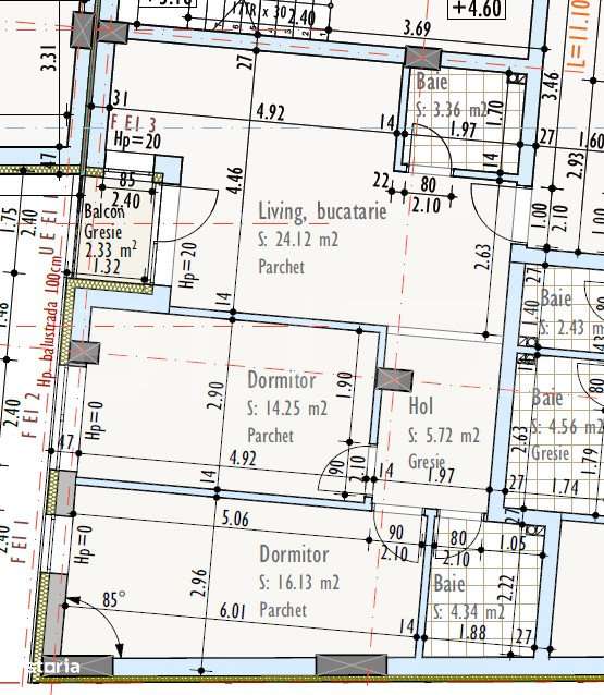 Apartament de 3 camere, semidecomandat, bloc nou, zona Pod IRA - Imagine principală: 4/6