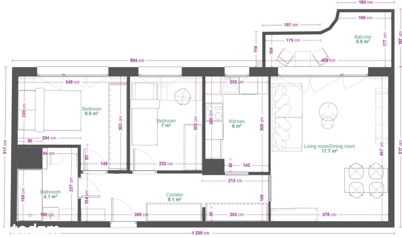 4 /3 pokoje | do remontu | taras | widokowe - Pełny obrazek: 3/11