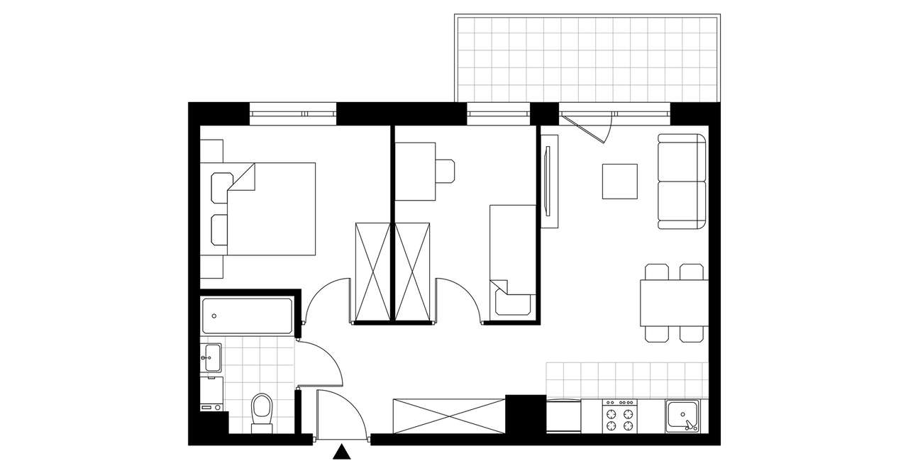 3-pokojowe mieszkanie 49m2 + balkon Bezpośrednio - Pełny obrazek: 3/8
