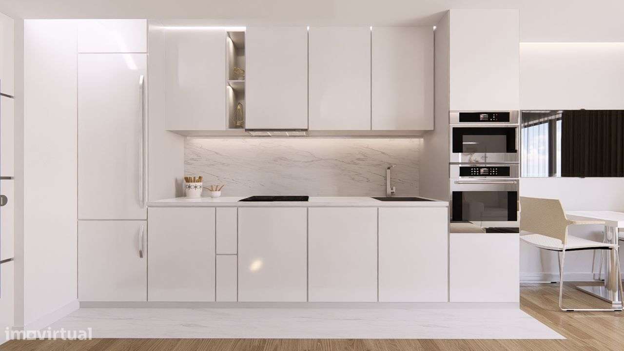 T0 Novo varanda e garagem em condomínio Fechado com jardim - Grande imagem: 3/37