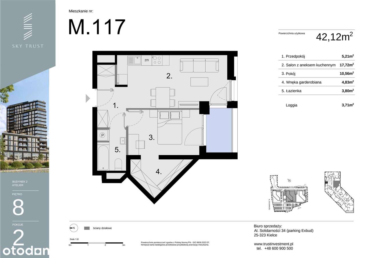 Sky Trust etap I​I | mieszkanie 2-pok. | M117 - Pełny obrazek: 3/10