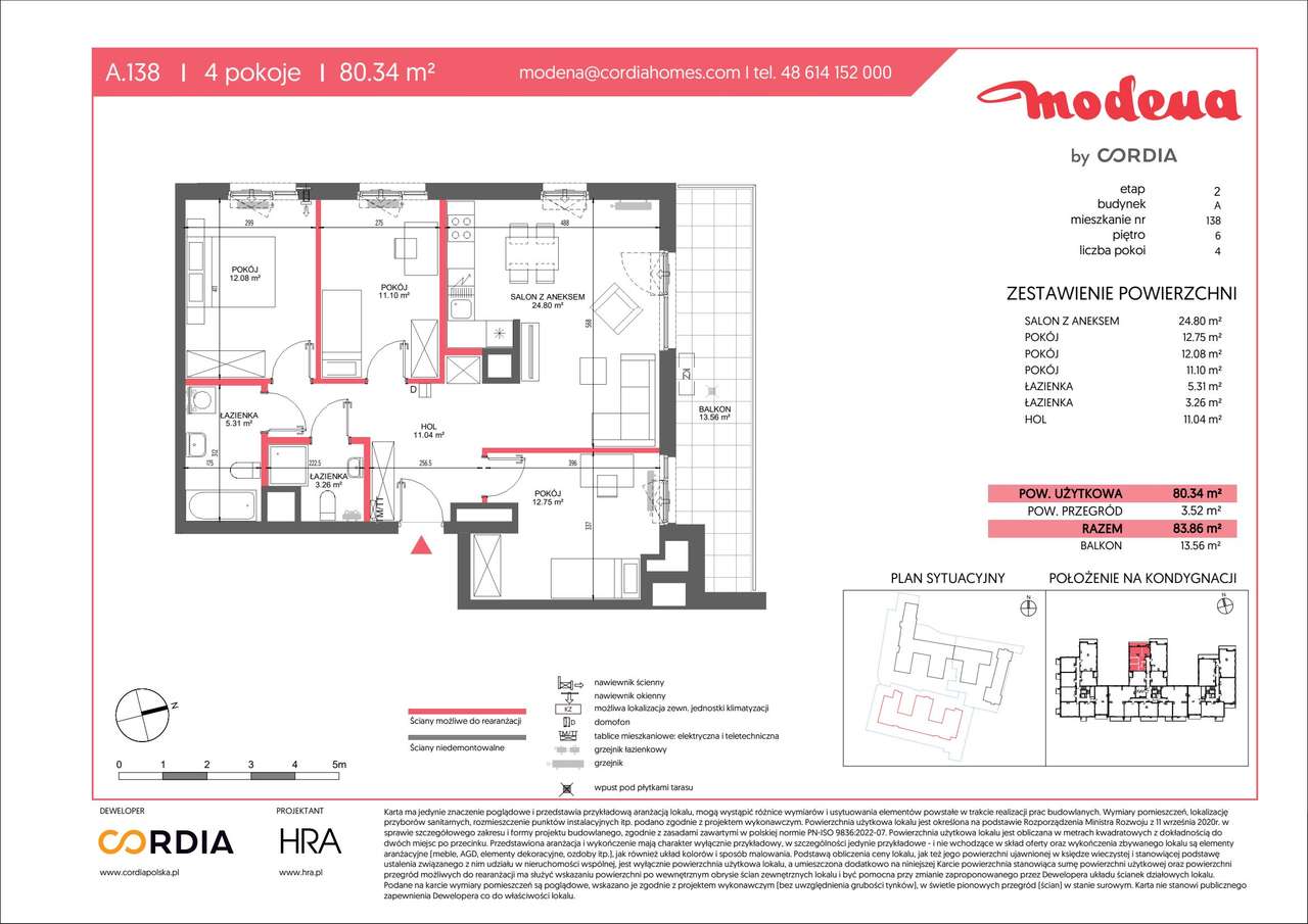 4-pokojowe mieszkanie 80m2 + balkon Bezpośrednio - Pełny obrazek: 2/9