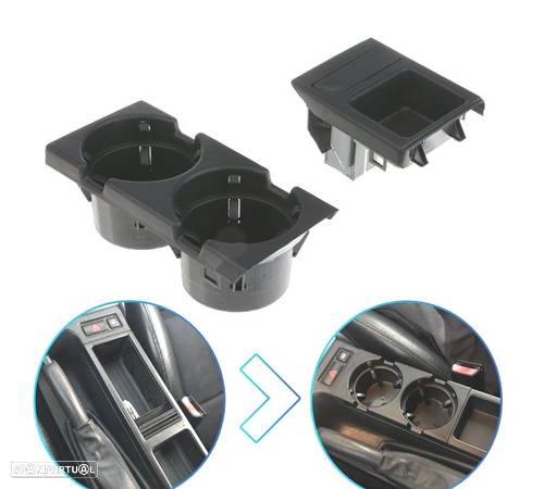 SUPORTE DE COPOS E MOEDAS PARA BMW E46 - 1