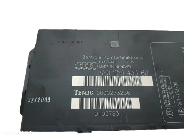 AUDI A4 B6 00-04 MODUŁ KOMFORTU 8E0959433BD - 2