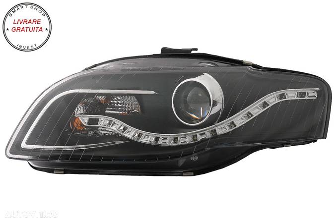 Faruri LED DRL Audi A4 B7 (11.2004-03.2008) DAYLIGHT Negru- livrare gratuita - 7