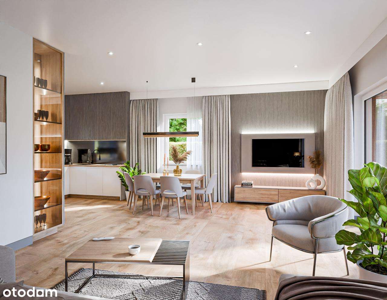 Nowoczesny dom parterowy w Klonówcu–trwała konstrukcja, stan zamknięty-12