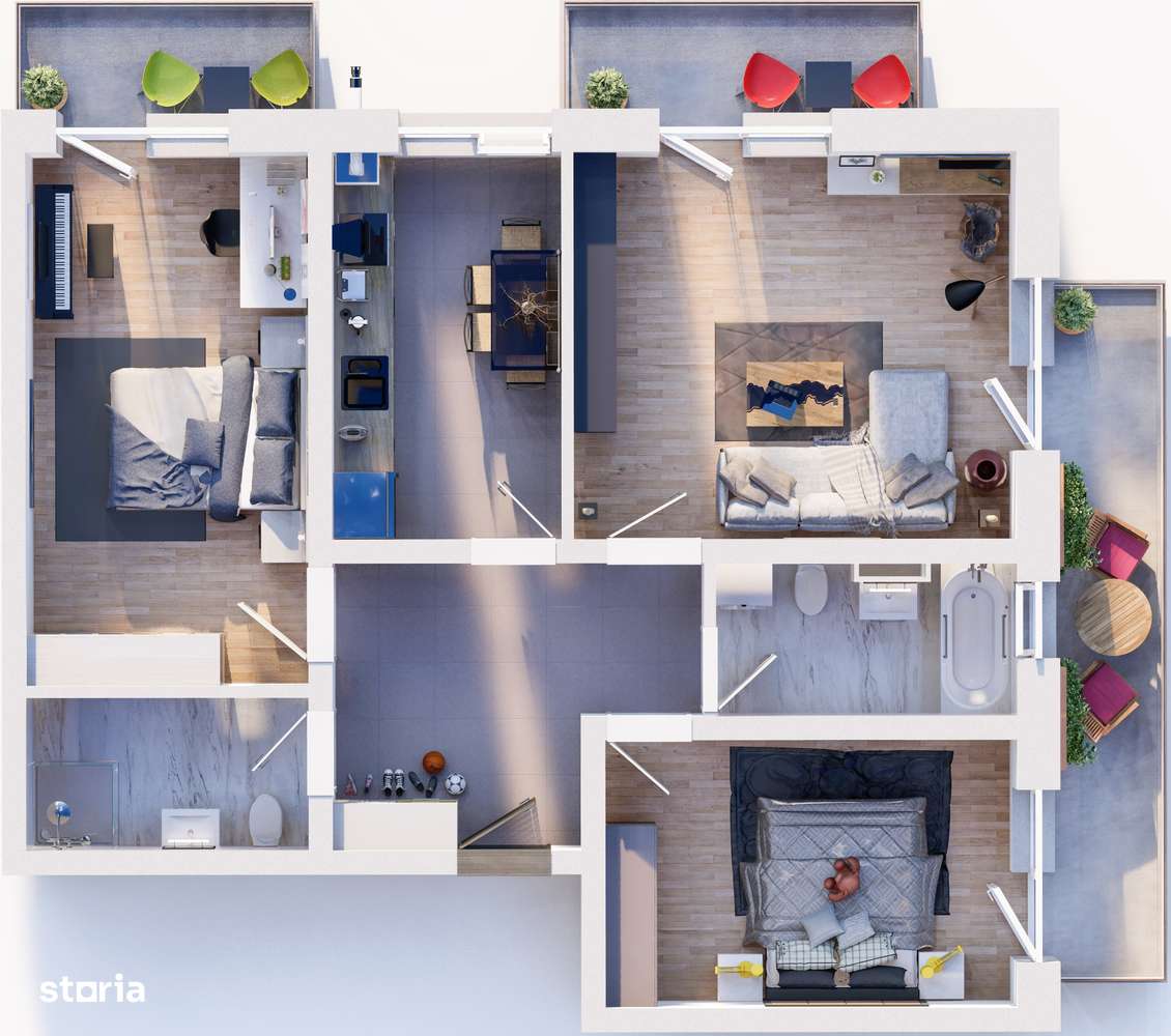 Apartament 3 camere, 77 mp, 127 480 euro, TVA inclus, DEZVOLTATOR.-5